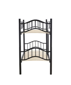 LETTO A CASTELLO BELLAHOME "BERNA"  SCOMPONIBILE IN 2 LETTI SINGOLI IN FERRO NERO 203X83X145,5 CM